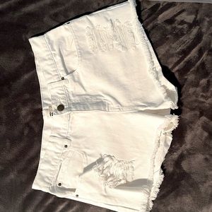 Womens White Billabong Jean Shorts